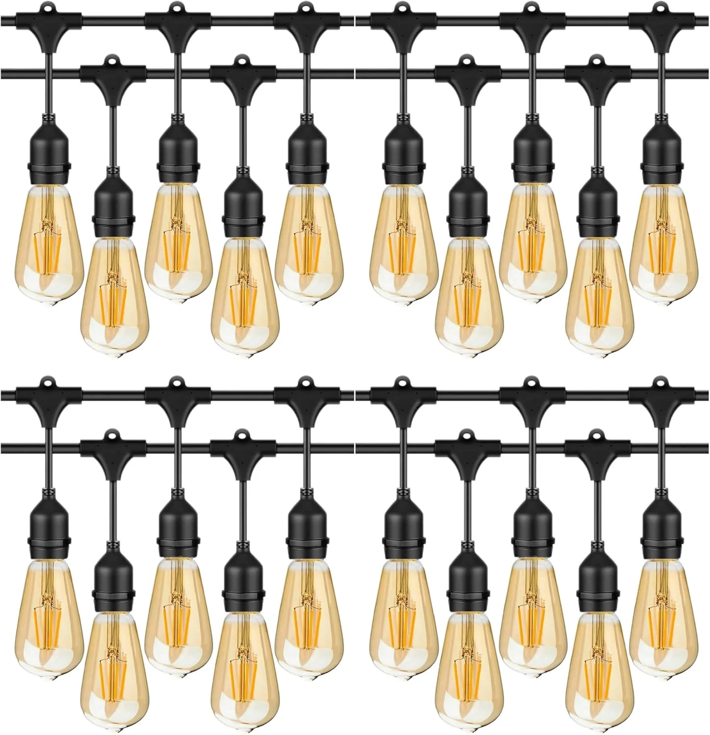 چراغ های ریسه ای فضای باز Sulfar به طول 10 متر، چراغ های جشن تجاری با 20 لامپ LED، ریسه چراغ آویز تزئینی ضد آب برای پاسیو، باغ، ایوان، حیاط (10 متر با رنگ کهربایی) چراغ های ریسه ای فضای باز Sulfar به طول 10 متر، چراغ های جشن تجاری با 20 لامپ LED، ریسه چراغ آویز تزئینی ضد آب برای پاسیو، باغ، ایوان، حیاط (10 متر با رنگ کهربایی)