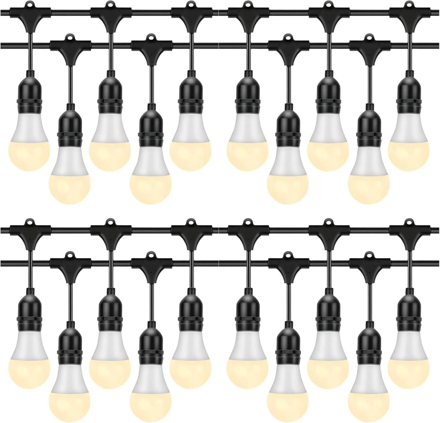 چراغهای ریسهای فضای باز Sulfar به طول 10 متر، چراغهای جشنی تجاری با 20 لامپ LED سفید گرم، ریسه چراغ آویز تزئینی ضد آب برای پاسیو، باغ، ایوان، حیاط و بالکن (سفید گرم) چراغهای ریسهای فضای باز Sulfar به طول 10 متر، چراغهای جشنی تجاری با 20 لامپ LED سفید گرم، ریسه چراغ آویز تزئینی ضد آب برای پاسیو، باغ، ایوان، حیاط و بالکن (سفید گرم)