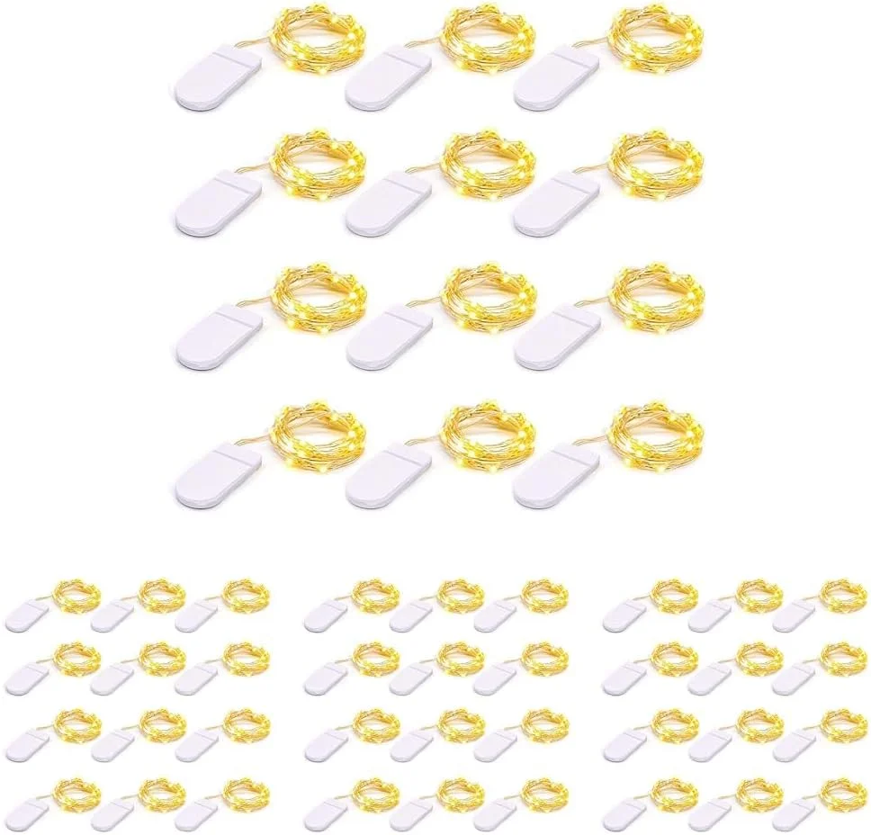 بسته 48 عددی چراغ های مفتولی LED کوچک Sulfar با باتری، 20 چراغ مفتولی مسی LED برای تزئین اتاق خواب، عروسی، کریسمس (سفید گرم) بسته 48 عددی چراغ های مفتولی LED کوچک Sulfar با باتری، 20 چراغ مفتولی مسی LED برای تزئین اتاق خواب، عروسی، کریسمس (سفید گرم)