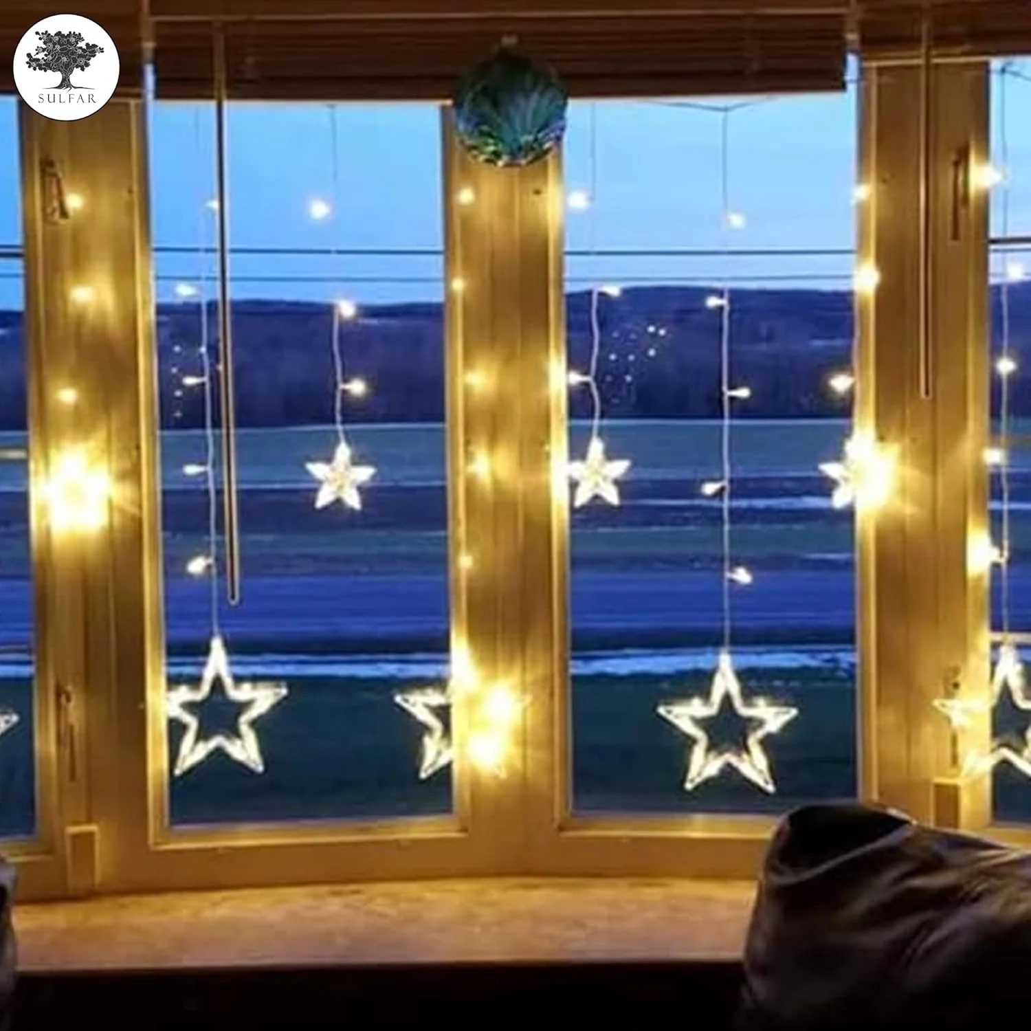 چراغ های LED ستاره ای دکوراسیون منزل سولفر، چراغ های رشته ای پرده ای برای اتاق خواب، 2 حالت نورپردازی، چراغ های پری ضد آب برای اتاق خواب، عروسی، دیوالی، کریسمس، رمضان، دکوراسیون مهمانی سفید گرم چراغ های LED ستاره ای دکوراسیون منزل سولفر، چراغ های رشته ای پرده ای برای اتاق خواب، 2 حالت نورپردازی، چراغ های پری ضد آب برای اتاق خواب، عروسی، دیوالی، کریسمس، رمضان، دکوراسیون مهمانی سفید گرم