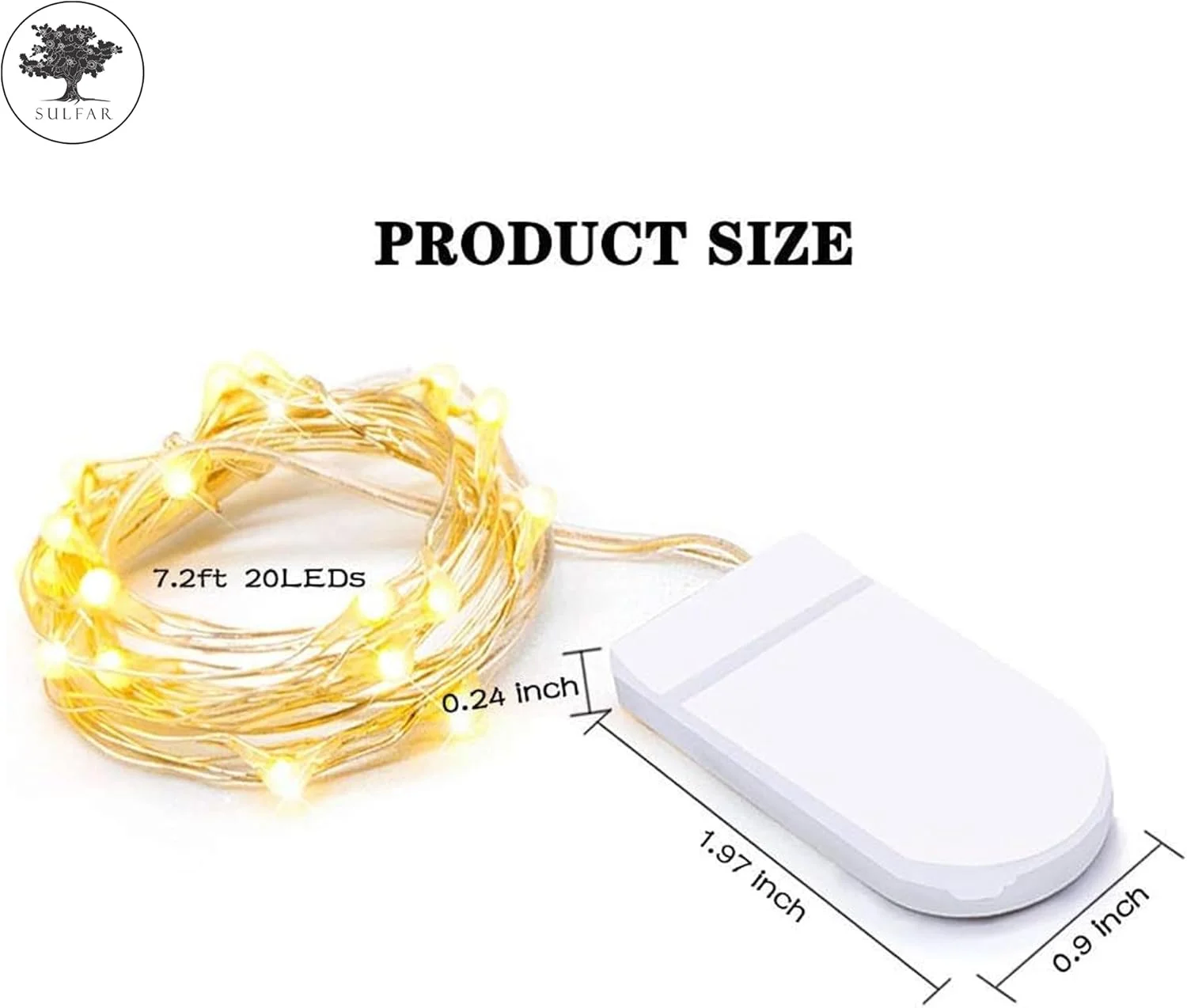 بسته 48 عددی چراغ های مفتولی LED کوچک Sulfar با باتری، 20 چراغ مفتولی مسی LED برای تزئین اتاق خواب، عروسی، کریسمس (سفید گرم) بسته 48 عددی چراغ های مفتولی LED کوچک Sulfar با باتری، 20 چراغ مفتولی مسی LED برای تزئین اتاق خواب، عروسی، کریسمس (سفید گرم)