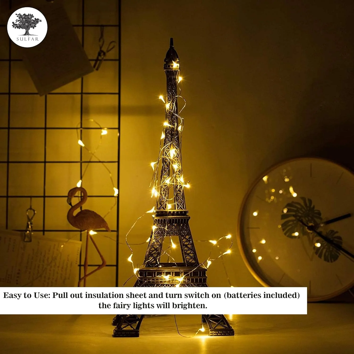 بسته 48 عددی چراغ های مفتولی LED کوچک Sulfar با باتری، 20 چراغ مفتولی مسی LED برای تزئین اتاق خواب، عروسی، کریسمس (سفید گرم) بسته 48 عددی چراغ های مفتولی LED کوچک Sulfar با باتری، 20 چراغ مفتولی مسی LED برای تزئین اتاق خواب، عروسی، کریسمس (سفید گرم)