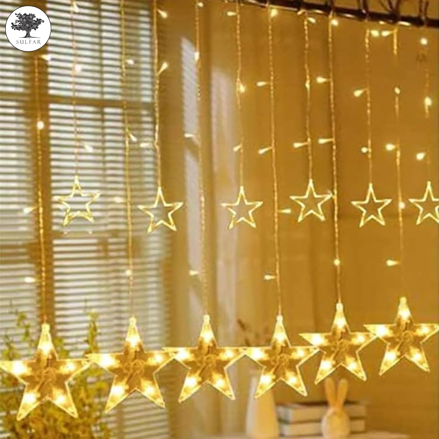 چراغهای ستارهای LED دکوراسیون منزل Sulfar، چراغهای ریسهای پردهای برای اتاق خواب، 2 حالت نورپردازی، چراغهای پری ضد آب برای اتاق خواب، عروسی، دیوالی، کریسمس، رمضان، دکوراسیون مهمانی سفید گرم چراغهای ستارهای LED دکوراسیون منزل Sulfar، چراغهای ریسهای پردهای برای اتاق خواب، 2 حالت نورپردازی، چراغهای پری ضد آب برای اتاق خواب، عروسی، دیوالی، کریسمس، رمضان، دکوراسیون مهمانی سفید گرم