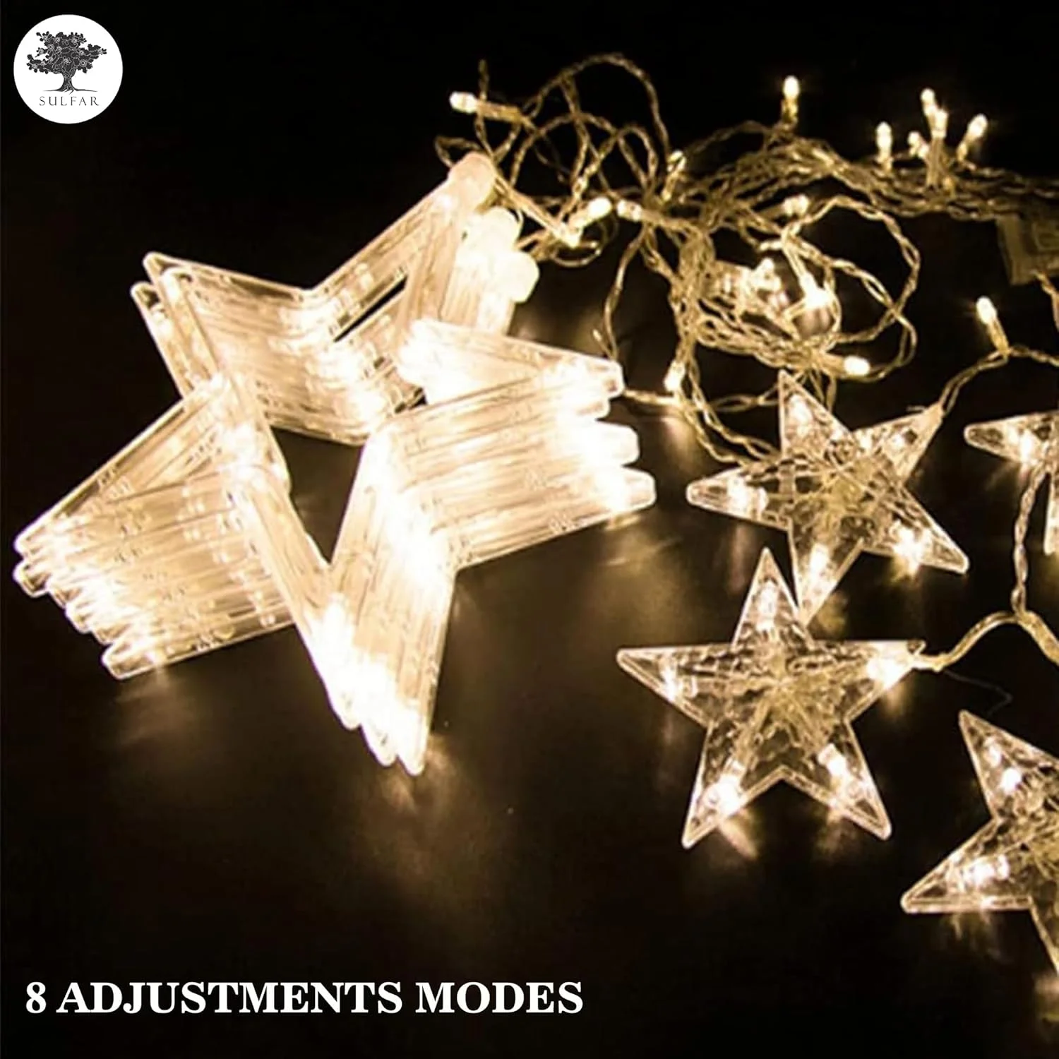 چراغهای ستارهای LED دکوراسیون منزل Sulfar، چراغهای ریسهای پردهای برای اتاق خواب، 2 حالت نورپردازی، چراغهای پری ضد آب برای اتاق خواب، عروسی، دیوالی، کریسمس، رمضان، دکوراسیون مهمانی سفید گرم چراغهای ستارهای LED دکوراسیون منزل Sulfar، چراغهای ریسهای پردهای برای اتاق خواب، 2 حالت نورپردازی، چراغهای پری ضد آب برای اتاق خواب، عروسی، دیوالی، کریسمس، رمضان، دکوراسیون مهمانی سفید گرم