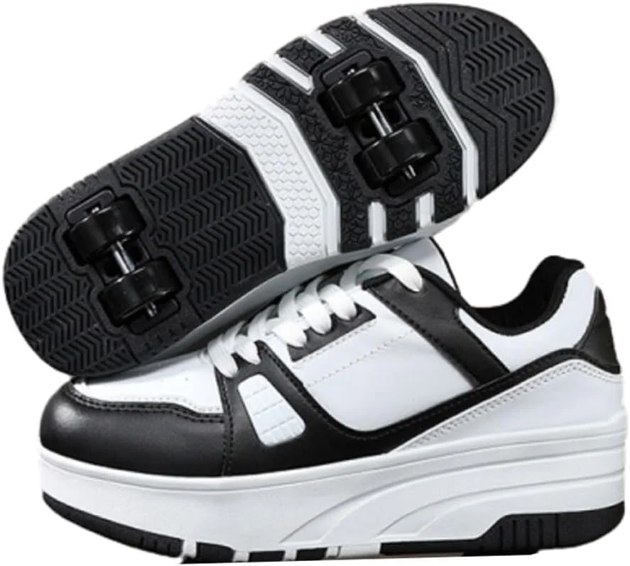 کفش اسکیت غلتکی بچه گانه ZYANLING، کفش های پارکور فضای باز برای پسران و دختران، کفش های اسکیت بورد 4 چرخ، کفش های اسکیت جمع شونده برای ورزش های پیاده روی کودکان