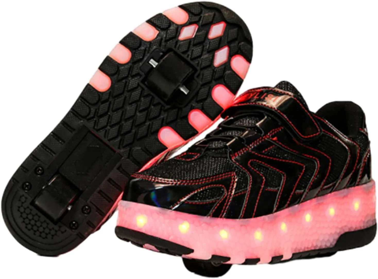 کفش اسکیت غلتکی بچه گانه ZYANLING، کفش های کتانی برای پسران و دختران، کفش های پارکور فضای باز با 2 چرخ، کفش اسکیت یونیسکس، کفش های اسکیت جمع شونده برای ورزش های پیاده روی پارک کودکان