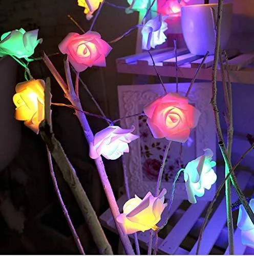 چراغ تزئینی ال ای دی با باتری، ریسه گل رز رمانتیک، مناسب فضای باز برای روز ولنتاین، عروسی، اتاق، باغ، کریسمس، پاسیو، دکوراسیون جشن، رنگارنگ چراغ تزئینی ال ای دی با باتری، ریسه گل رز رمانتیک، مناسب فضای باز برای روز ولنتاین، عروسی، اتاق، باغ، کریسمس، پاسیو، دکوراسیون جشن، رنگارنگ