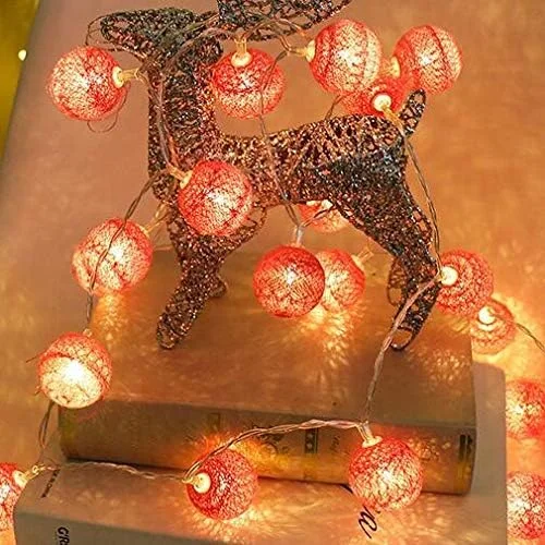 چراغ های رشته ای 10 LED توپ پنبه ای، نور گرم سفید، باتری خور، چراغ های فانوسی پری توپی برای دکوراسیون منزل و مهمانی باغ، قرمز گل رز چراغ های رشته ای 10 LED توپ پنبه ای، نور گرم سفید، باتری خور، چراغ های فانوسی پری توپی برای دکوراسیون منزل و مهمانی باغ، قرمز گل رز