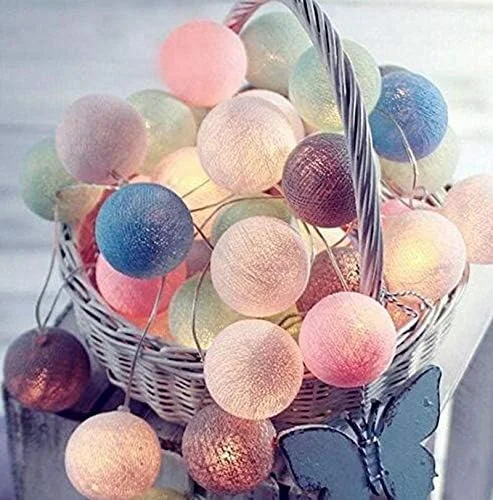 چراغ تزئینی چراغ منظره ریسه ای 3 متری 20 LED توپ پنبه ای با باتری چراغ های فانوسی پری کروی برای پاسیو، باغ، اتاق خواب، عروسی رنگ ماکارون چراغ تزئینی چراغ منظره ریسه ای 3 متری 20 LED توپ پنبه ای با باتری چراغ های فانوسی پری کروی برای پاسیو، باغ، اتاق خواب، عروسی رنگ ماکارون