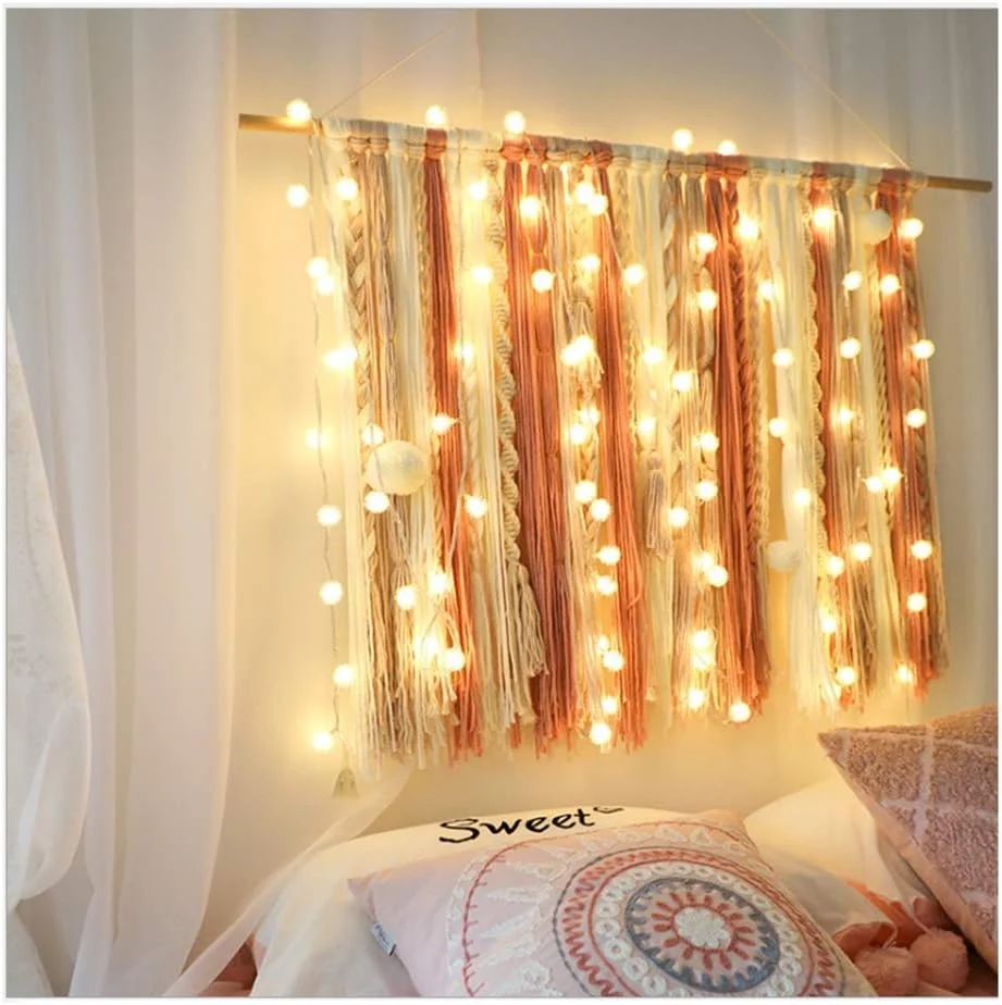 چراغ های رشته ای توپی LED طرح قاصدک با 20 چراغ، طول 3 متر، با باتری، مناسب تزئین اتاق، نور سفید گرم