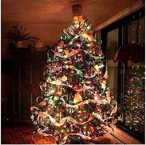 چراغ تزئینی 3 متری 20 ال ای دی با باتری طرح ستاره پنج پر، مناسب کریسمس، مهمانی، عروسی، سال نو، دکوراسیون باغ (ستاره رنگارنگ)