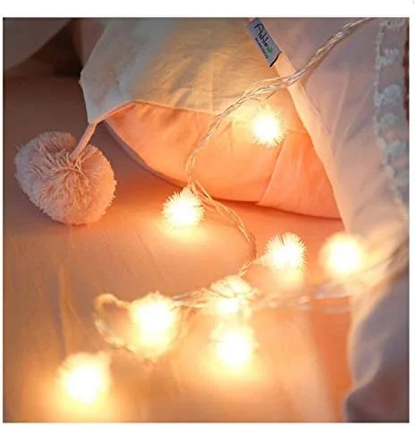 چراغ های رشته ای توپی LED طرح قاصدک با 20 چراغ، طول 3 متر، با باتری، مناسب تزئین اتاق، نور سفید گرم
