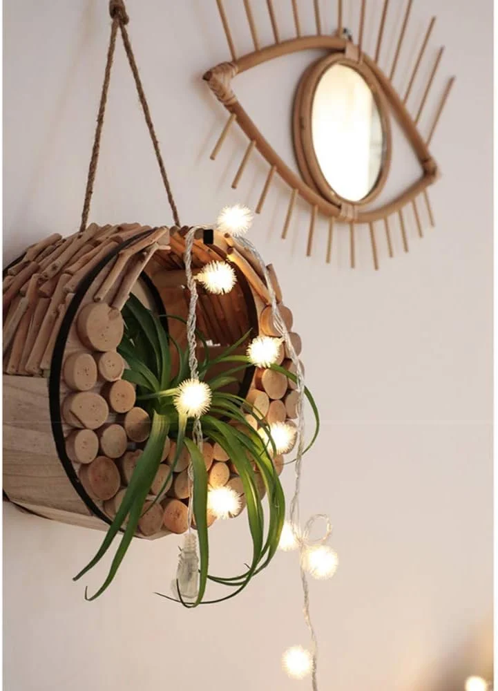 چراغ های رشته ای توپی LED طرح قاصدک با 20 چراغ، طول 3 متر، با باتری، مناسب تزئین اتاق، نور سفید گرم