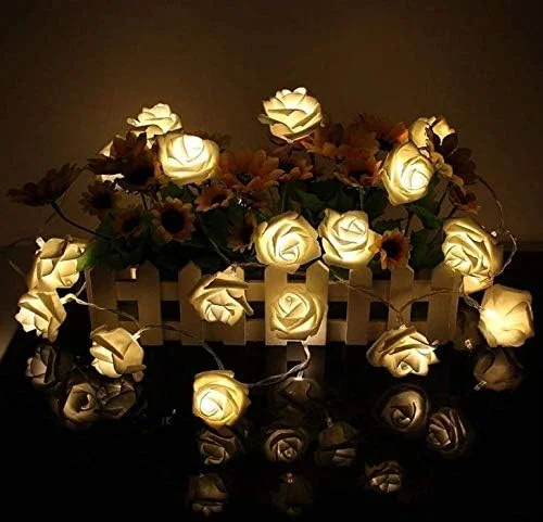 چراغ های رشته ای، 20 LED / 2M با باتری کار می کنند، چراغ های پری گل رز برای کریسمس، ولنتاین، عروسی، مهمانی، دکوراسیون داخلی (سفید گرم) چراغ های رشته ای، 20 LED / 2M با باتری کار می کنند، چراغ های پری گل رز برای کریسمس، ولنتاین، عروسی، مهمانی، دکوراسیون داخلی (سفید گرم)