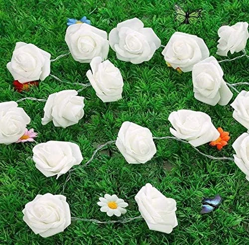 چراغ های رشته ای، 20 LED / 2M با باتری کار می کنند، چراغ های پری گل رز برای کریسمس، ولنتاین، عروسی، مهمانی، دکوراسیون داخلی (سفید گرم) چراغ های رشته ای، 20 LED / 2M با باتری کار می کنند، چراغ های پری گل رز برای کریسمس، ولنتاین، عروسی، مهمانی، دکوراسیون داخلی (سفید گرم)