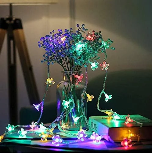 چراغ تزئینی 10 متری 100 ال ای دی طرح شکوفه گیلاس، چراغ پری کریسمس با باتری، ریسه ساکورا 2/3/4 متری چراغ تزئینی 10 متری 100 ال ای دی طرح شکوفه گیلاس، چراغ پری کریسمس با باتری، ریسه ساکورا 2/3/4 متری