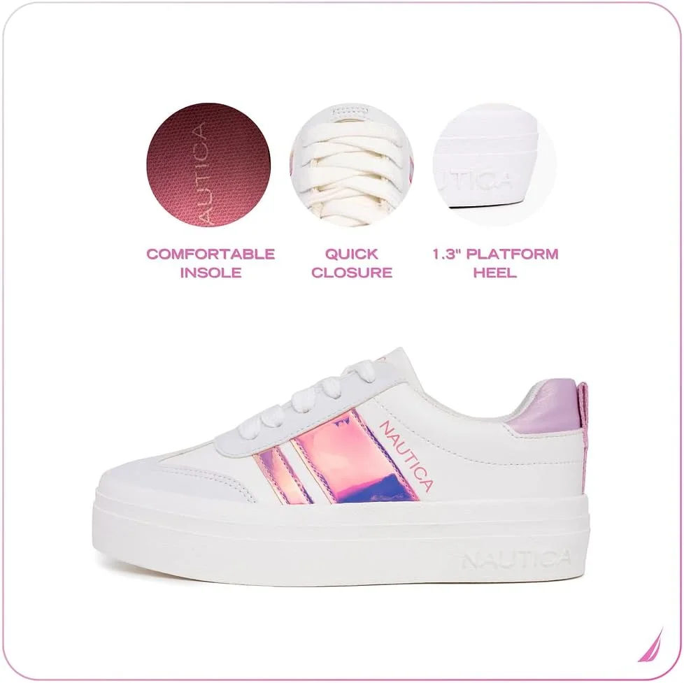 کفش‌های فشن روزمره پسرانه ناتیکا - کفش‌های کتانی راحت برای فوتبال، پیاده‌روی، تنیس کودکان - تنفس‌پذیر، سبک و انعطاف‌پذیر (بندی/کشویی)