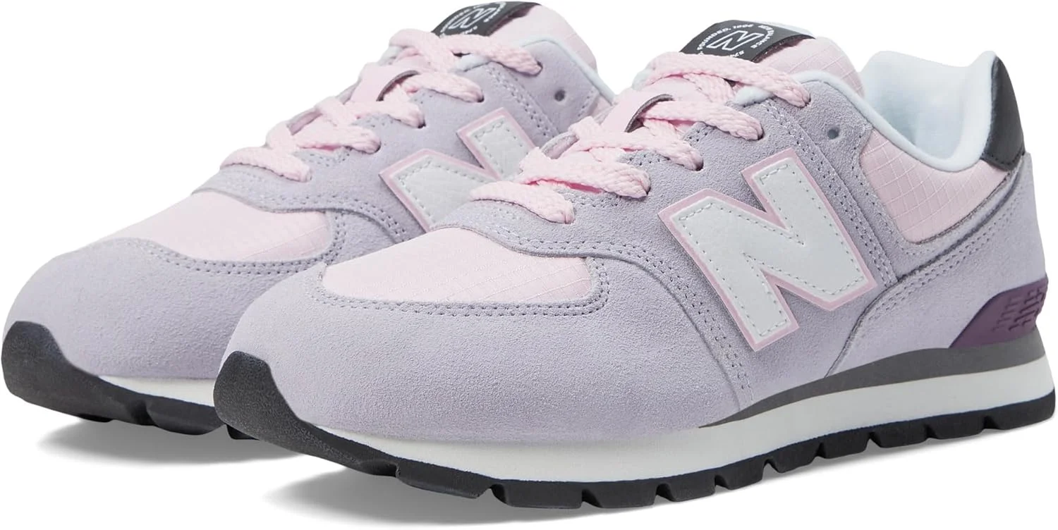 کفش دخترانه نیو بالانس GC574v1 (بچه کوچک/بچه بزرگ) خاکستری بنفش/تمشک روشن سایز 7 بچه بزرگ W