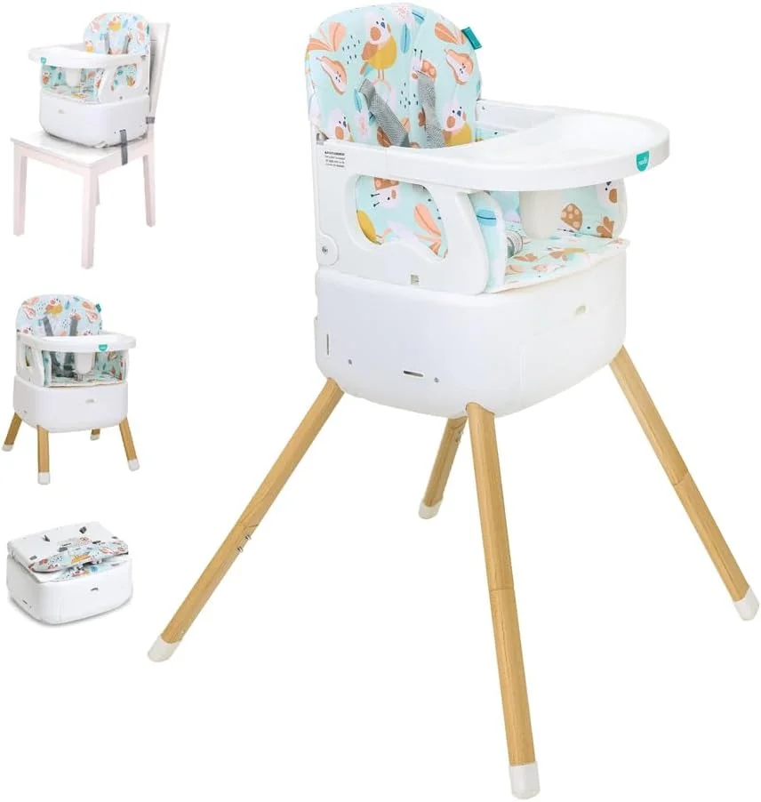 صندلی غذای کودک 4 در 1 Moon Brand Hite-Rite - صندلی بلند - صندلی کمکی - صندلی غذاخوری - جعبه حمل: راه حل غذاخوری شیک، کم جا و ایمن برای نوزادان و کودکان - 6 ماه تا 3 سال تا 15 کیلوگرم - سبز