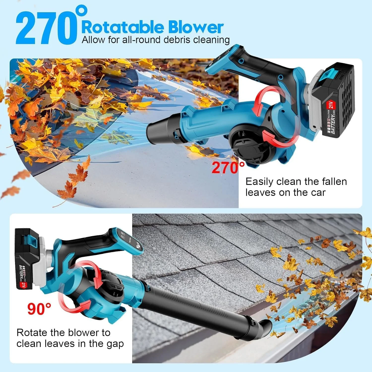 دمنده برگ برقی XISICIAO، دمنده برگ بی سیم دستی با باتری 6000 میلی آمپر ساعتی، دسته قابل تنظیم، 3 حالت سرعت، برای مراقبت از چمن، دمیدن برگ، گرد و غبار، برف دمنده برگ برقی XISICIAO، دمنده برگ بی سیم دستی با باتری 6000 میلی آمپر ساعتی، دسته قابل تنظیم، 3 حالت سرعت، برای مراقبت از چمن، دمیدن برگ، گرد و غبار، برف