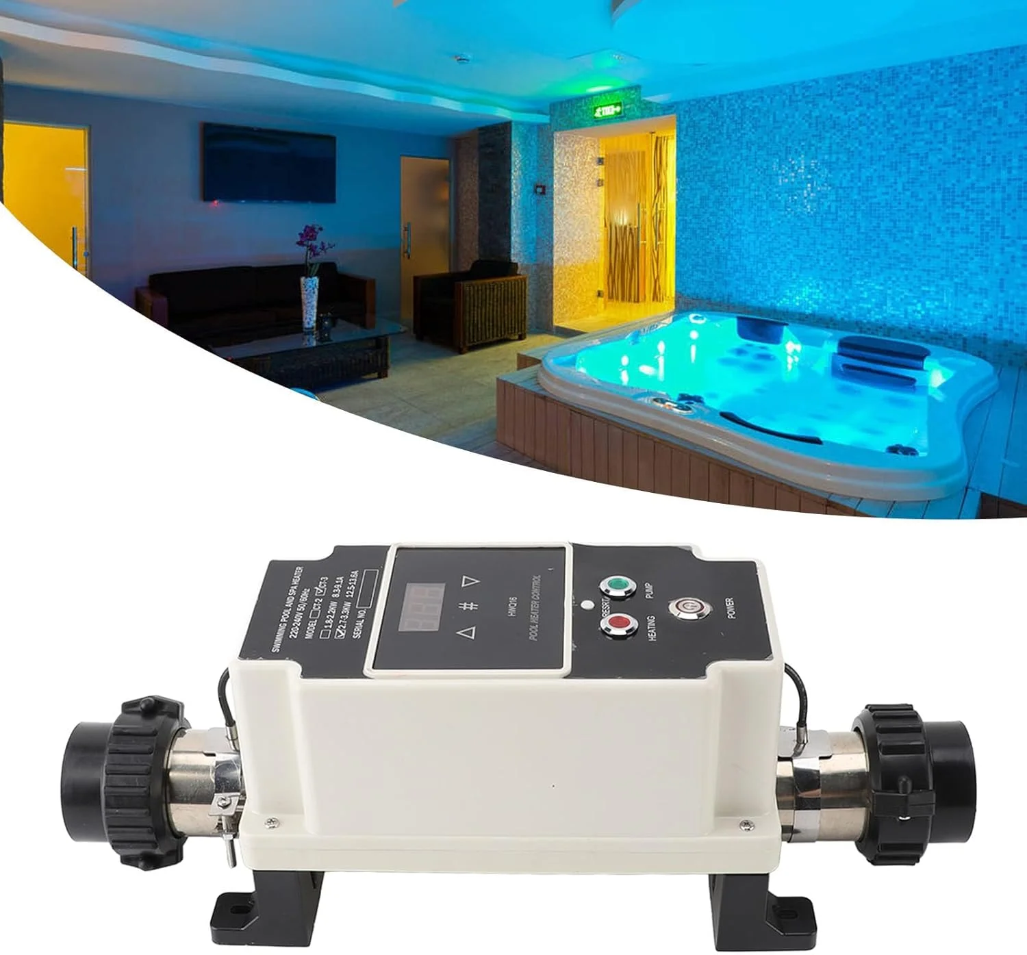 پمپ حرارتی استخر Bewinner با نمایشگر دیجیتال 230 ولت 2.7-3.3 کیلو وات - ترموستات گرمکن فوری آب استخر برای وان آبگرم پمپ حرارتی استخر Bewinner با نمایشگر دیجیتال 230 ولت 2.7-3.3 کیلو وات - ترموستات گرمکن فوری آب استخر برای وان آبگرم