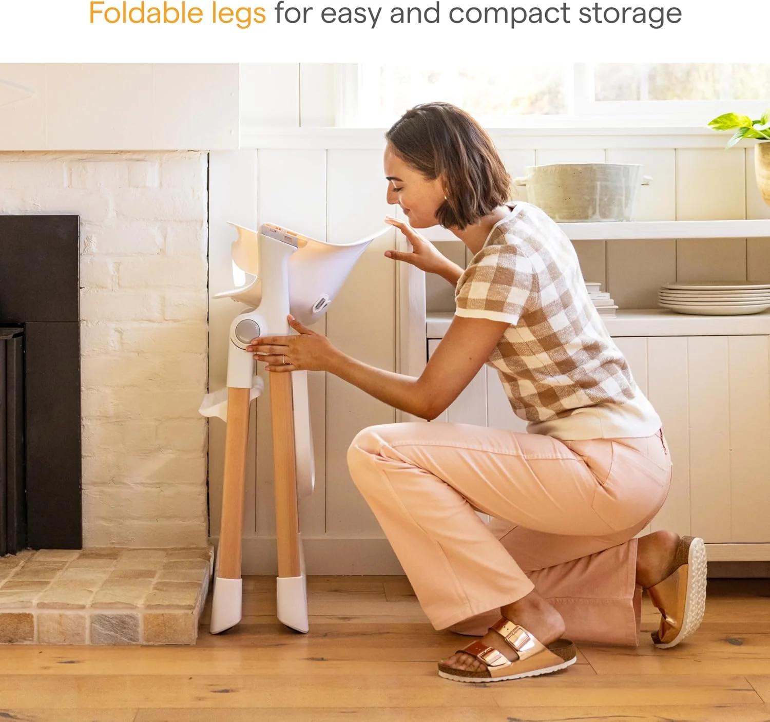 صندلی غذای تاشو و شناور کودک و نوپا مانچکین - تمیز کردن آسان، جمع و جور و سبک وزن، عالی برای فضاهای کوچک، مناسب از 6 تا 36 ماهگی (حداکثر 15 کیلوگرم)، سفید با پایه های چوبی صندلی غذای تاشو و شناور کودک و نوپا مانچکین - تمیز کردن آسان، جمع و جور و سبک وزن، عالی برای فضاهای کوچک، مناسب از 6 تا 36 ماهگی (حداکثر 15 کیلوگرم)، سفید با پایه های چوبی