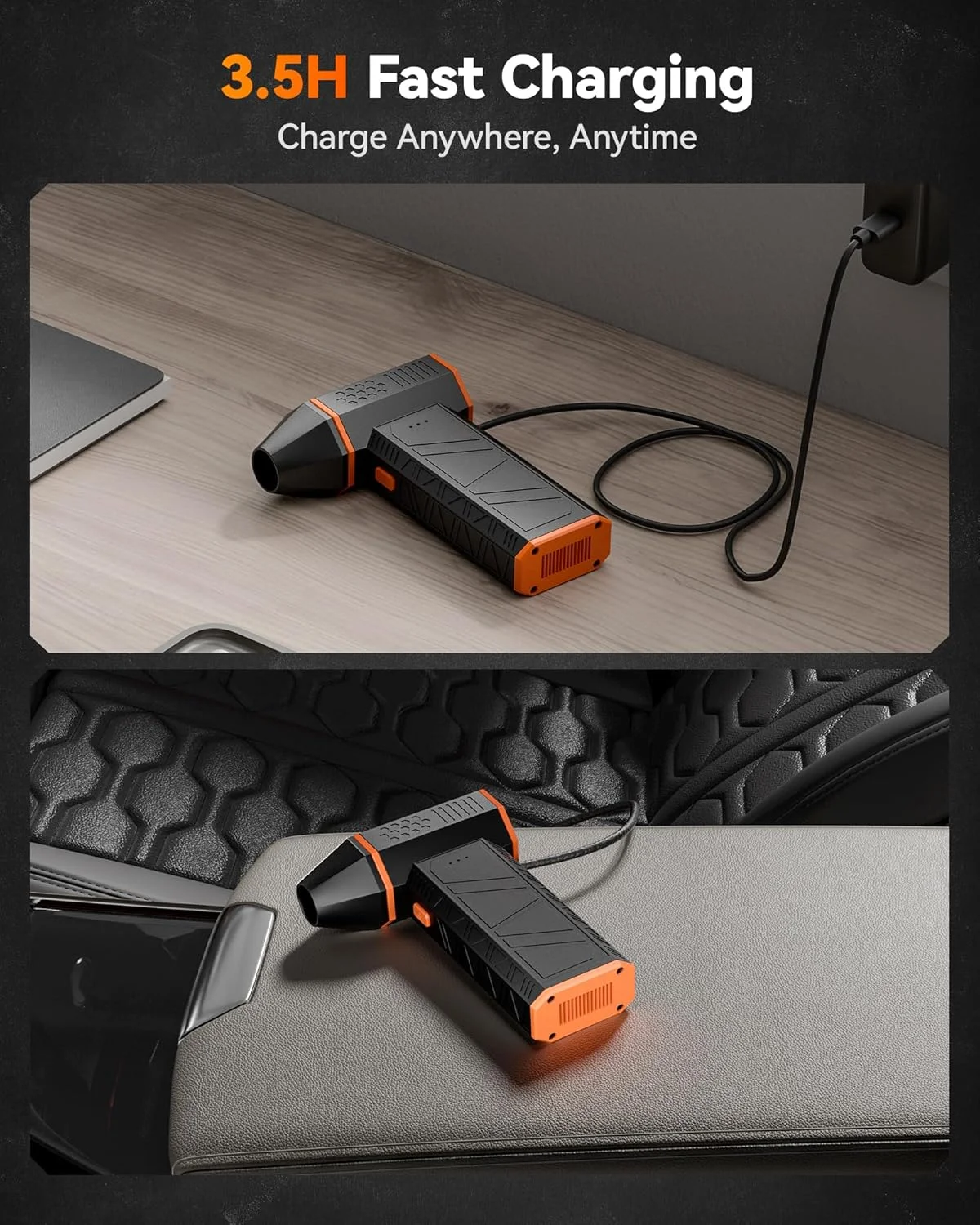 دَمنده هوای برقی WOLFBOX مدل MegaFlow 50 با سرعت 110000 دور در دقیقه، دارای 3 حالت تنظیم سرعت، بدون سیم، شارژ سریع، مناسب برای گردگیری کامپیوتر، کیبورد، خودرو، خانه و فضای باز دَمنده هوای برقی WOLFBOX مدل MegaFlow 50 با سرعت 110000 دور در دقیقه، دارای 3 حالت تنظیم سرعت، بدون سیم، شارژ سریع، مناسب برای گردگیری کامپیوتر، کیبورد، خودرو، خانه و فضای باز