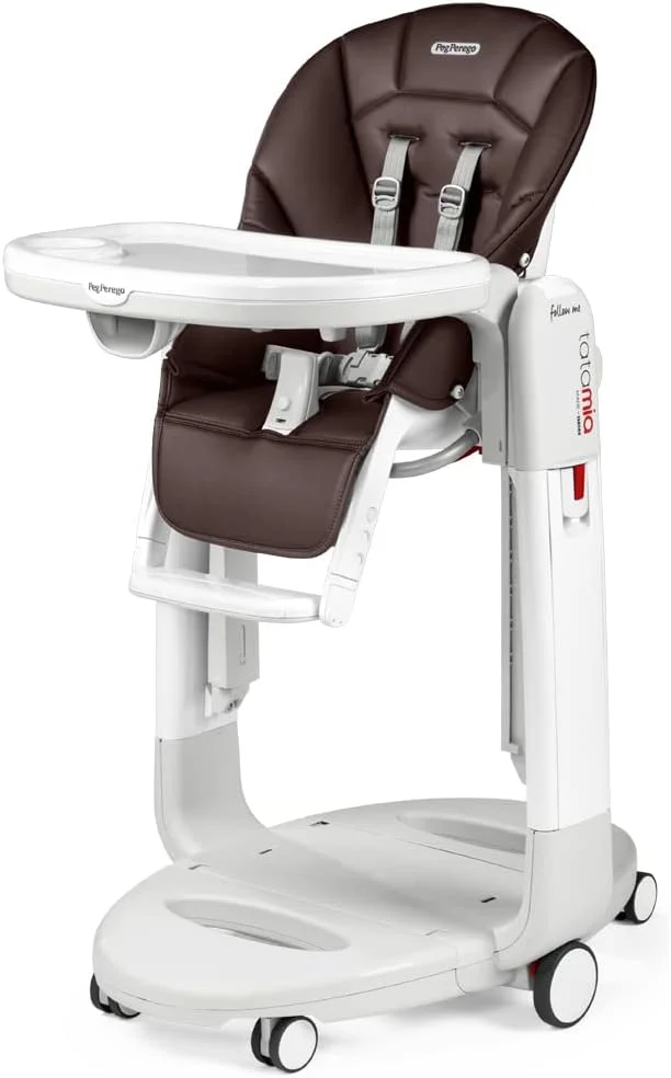 صندلی غذاخوری، تاب و نی نی لای لای 3 در 1 Peg Perego Tatamia Follow Me Compact، قابل تنظیم در 9 ارتفاع مختلف، تمیز کردن سریع و چرخ های با قابلیت هل دادن آسان برای نوزادان و کودکان نوپا، ساخت ایتالیا - کاکائو، 0-3 سال
