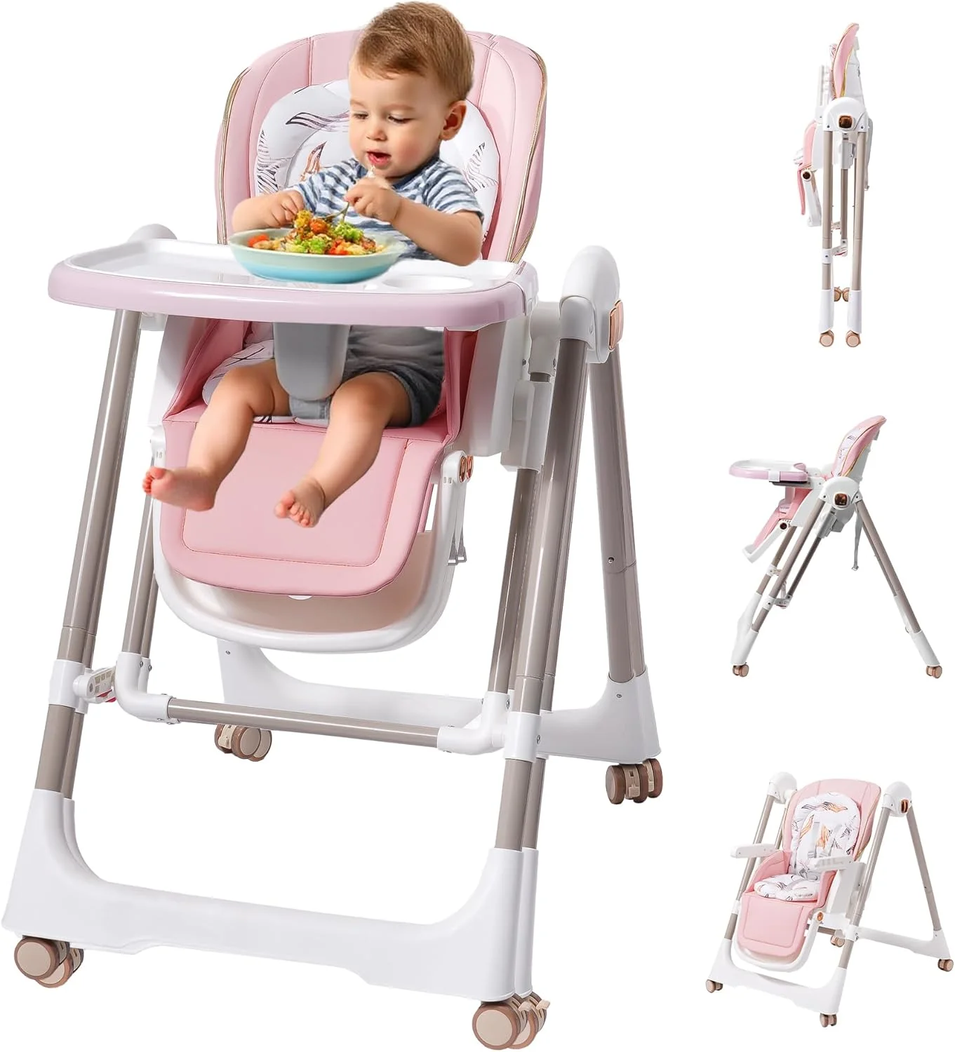 صندلی غذای کودک با تاب، صندلی غذاخوری چند منظوره قابل حمل با زیرپایی و سینی، ارتفاع و پشتی قابل تنظیم، صندلی غذای تاشو با کمربند ایمنی 5 حالته برای نوزادان و کودکان نوپا 6 ماهه تا 3 ساله صندلی غذای کودک با تاب، صندلی غذاخوری چند منظوره قابل حمل با زیرپایی و سینی، ارتفاع و پشتی قابل تنظیم، صندلی غذای تاشو با کمربند ایمنی 5 حالته برای نوزادان و کودکان نوپا 6 ماهه تا 3 ساله