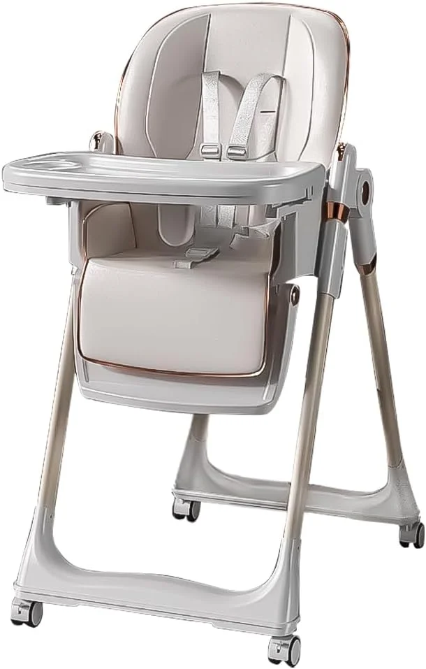 صندلی غذای کودک Ssonlun، صندلی های غذاخوری کودک برای نوزادان و کودکان نوپا با سینی جداشدنی و پشتی و ارتفاع قابل تنظیم، تاشو و تبدیل شونده، صندلی غذاخوری قابل حمل کودک با چرخ های قفل شونده