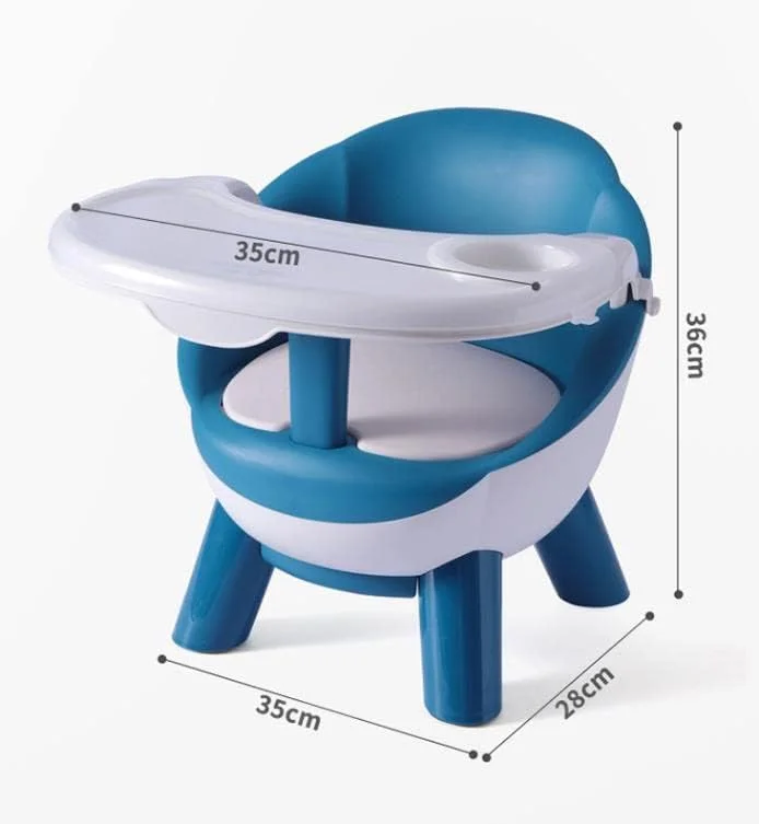 صندلی غذای کودک چند منظوره QA Baby، میز غذاخوری قابل حمل با سینی جداشدنی، صندلی غذاخوری کودک نوپا، طراحی علمی برای محافظت از ستون فقرات (آبی)