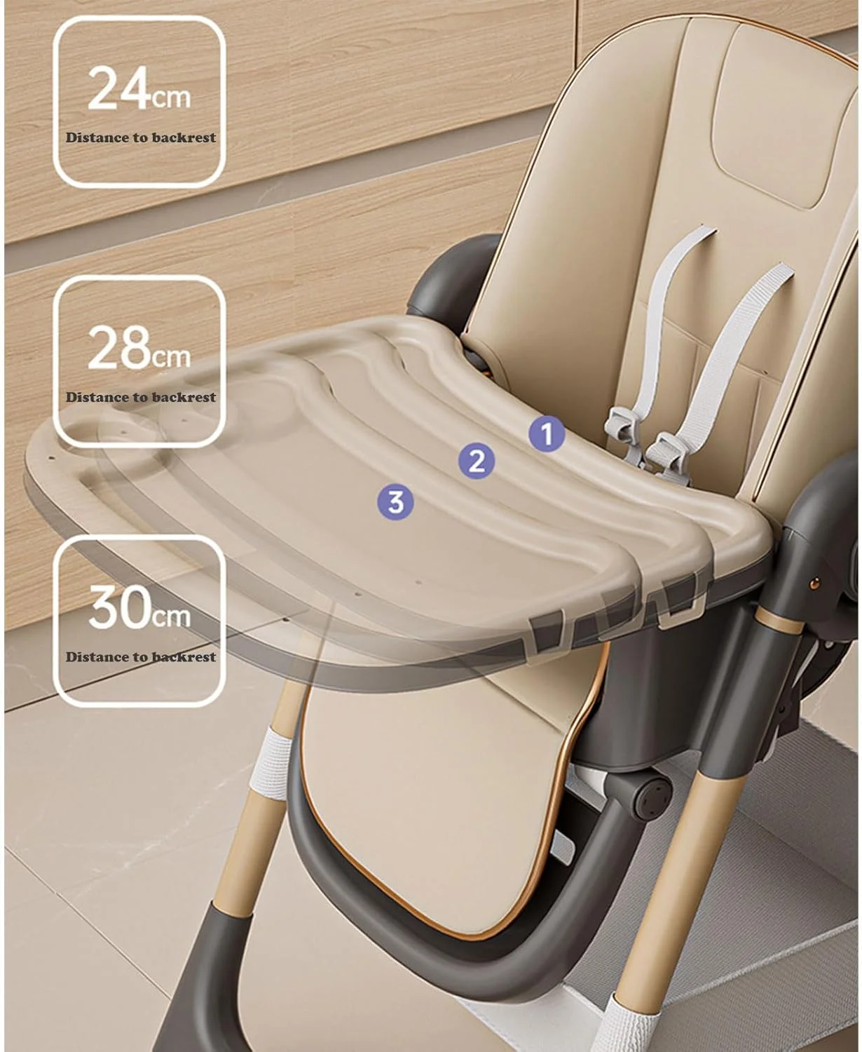 صندلی غذای کودک رموتف، صندلی غذای 3 در 1 برای نوزادان و کودکان نوپا - کوسن PU جداشدنی و سینی دوتایی، صندلی غذاخوری چند منظوره کودک با کمربند ایمنی، برای نوزادان 6 ماهه تا 4 ساله (آبی)