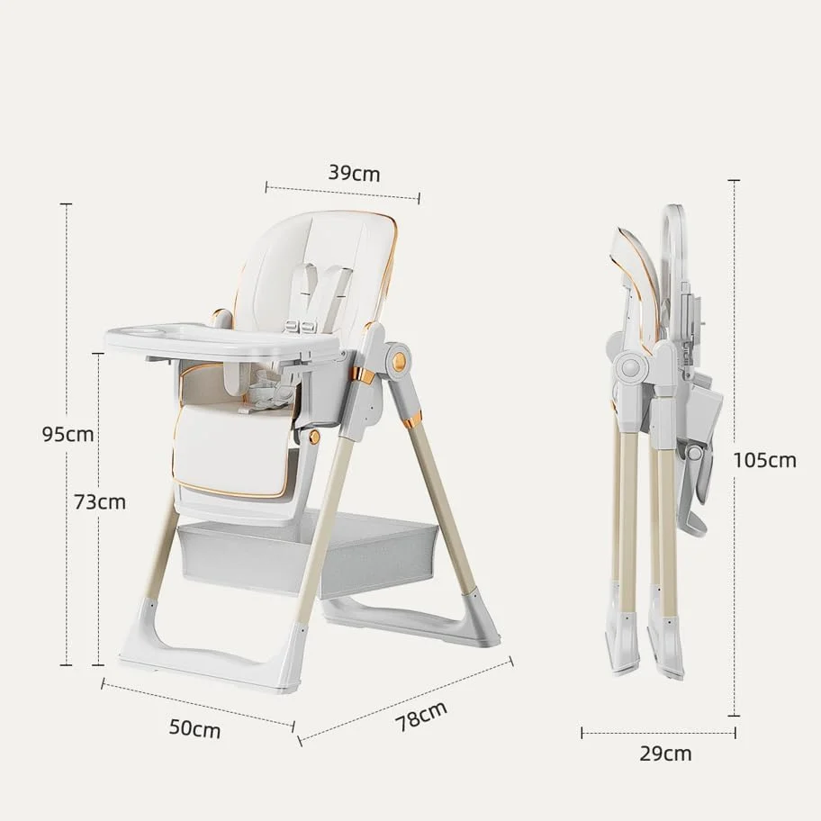 صندلی غذای کودک Ssonlun، صندلی های غذاخوری کودک برای نوزادان و کودکان نوپا با سینی جداشدنی و پشتی و ارتفاع قابل تنظیم، تاشو و تبدیل شونده، صندلی غذاخوری قابل حمل کودک با چرخ های قفل شونده