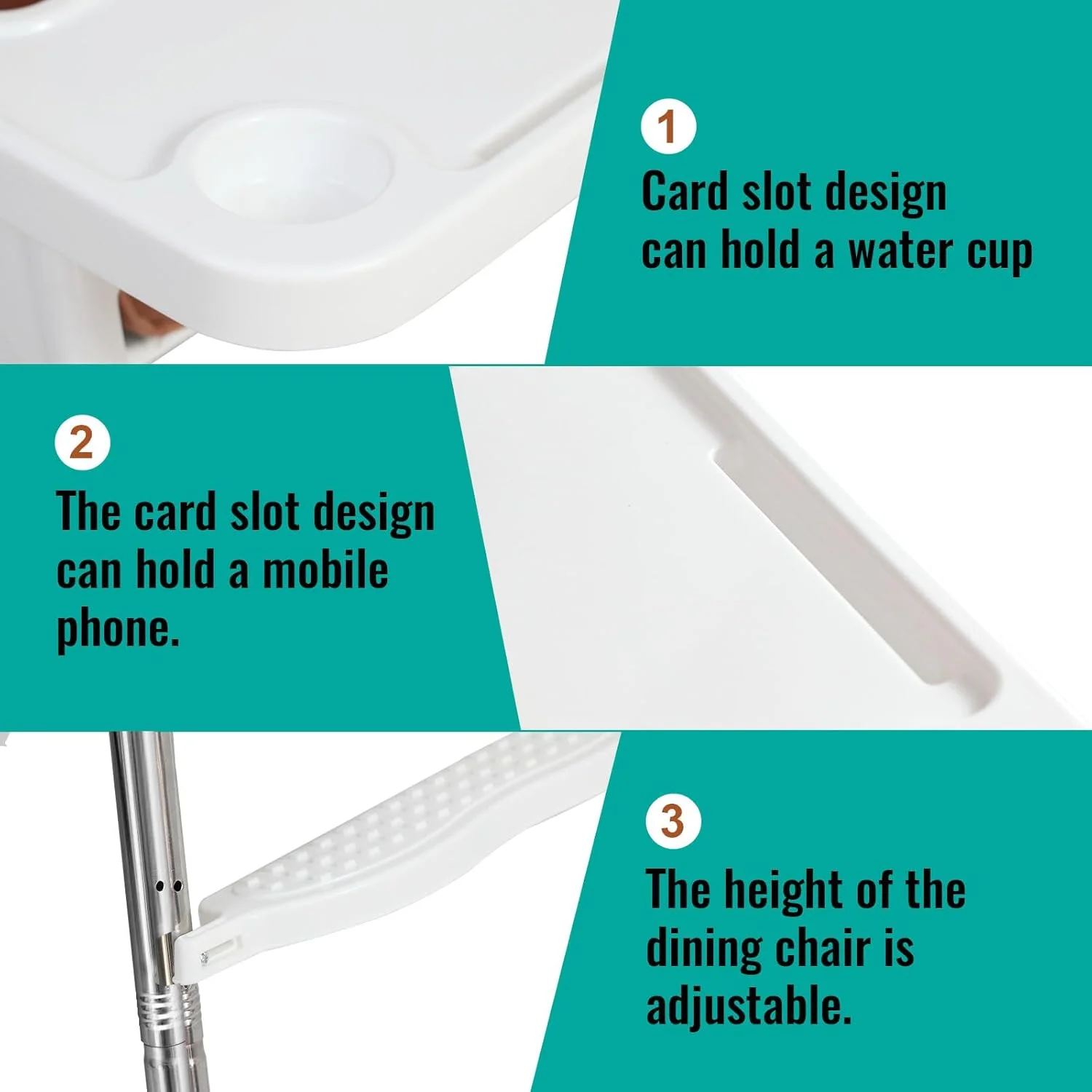 صندلی غذای کودک 2 در 1 SKY-TOUCH با سینی جداشدنی، ارتفاع و زیرپایی قابل تنظیم، کمربند ایمنی 3 نقطه ای، مناسب برای کودکان 6 ماهه تا 3 ساله، سفید، پلی پروپیلن، فلز صندلی غذای کودک 2 در 1 SKY-TOUCH با سینی جداشدنی، ارتفاع و زیرپایی قابل تنظیم، کمربند ایمنی 3 نقطه ای، مناسب برای کودکان 6 ماهه تا 3 ساله، سفید، پلی پروپیلن، فلز