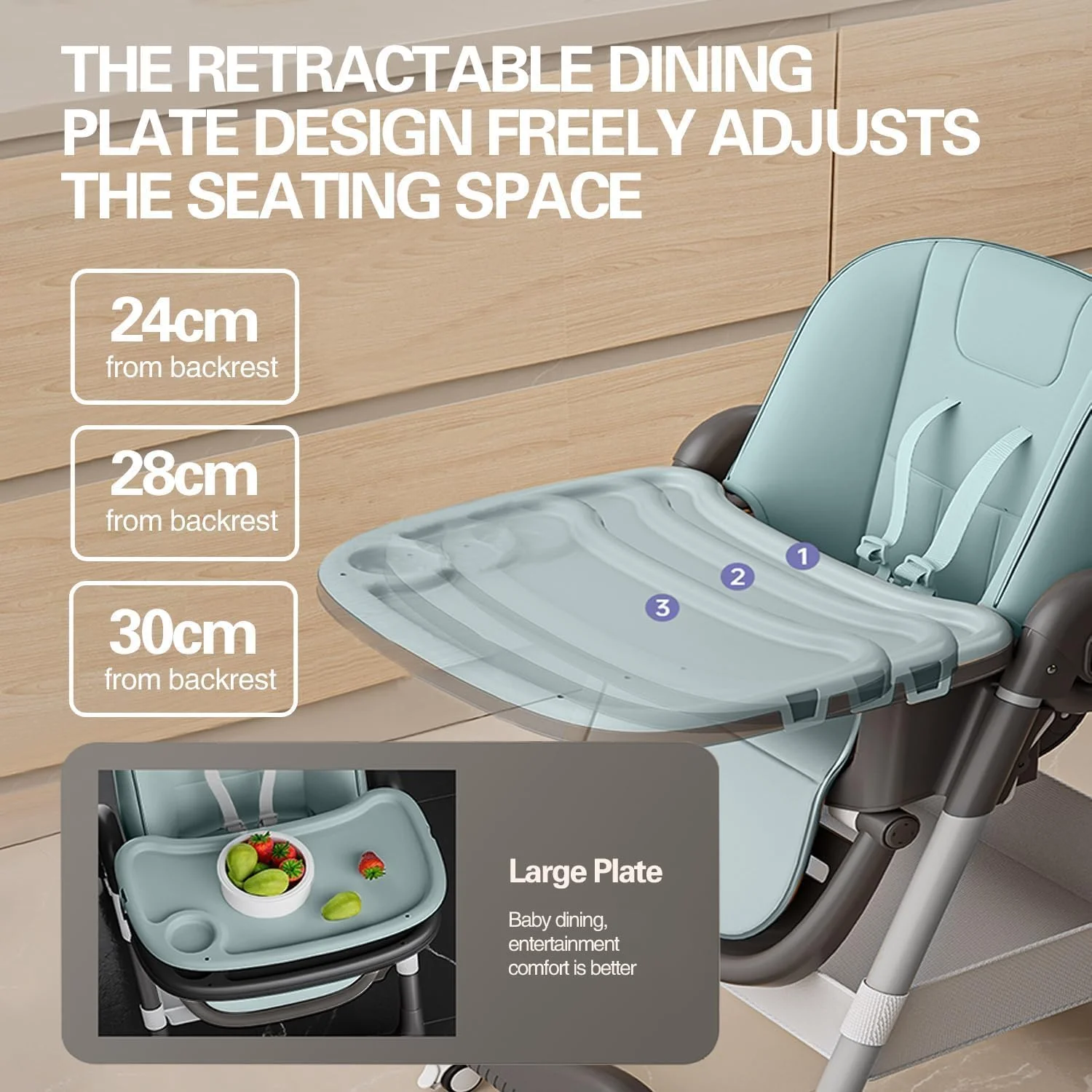 صندلی غذای کودک 3 در 1 0TO1، صندلی کودک با چرخ، صندلی تاشو مسافرتی با 7 ارتفاع قابل تنظیم با سینی، جیب ذخیره سازی، 4 حالت خواب قابل تنظیم، برای نوزادان و کودکان نوپا (آبی) صندلی غذای کودک 3 در 1 0TO1، صندلی کودک با چرخ، صندلی تاشو مسافرتی با 7 ارتفاع قابل تنظیم با سینی، جیب ذخیره سازی، 4 حالت خواب قابل تنظیم، برای نوزادان و کودکان نوپا (آبی)