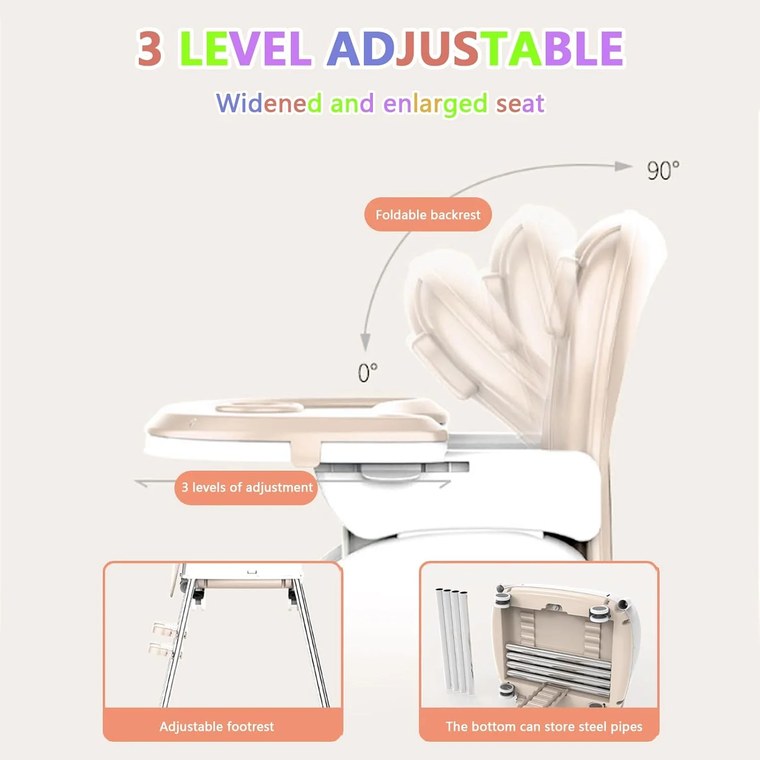 صندلی غذای کودک 5 در 1، صندلی های تاشو قابل حمل، صندلی کودک چند منظوره با سینی جداشدنی، ارتفاع و زیرپایی قابل تنظیم، صندلی غذاخوری کودک با چرخ، صندلی کودک برای 6 ماه تا 7 سال صندلی غذای کودک 5 در 1، صندلی های تاشو قابل حمل، صندلی کودک چند منظوره با سینی جداشدنی، ارتفاع و زیرپایی قابل تنظیم، صندلی غذاخوری کودک با چرخ، صندلی کودک برای 6 ماه تا 7 سال