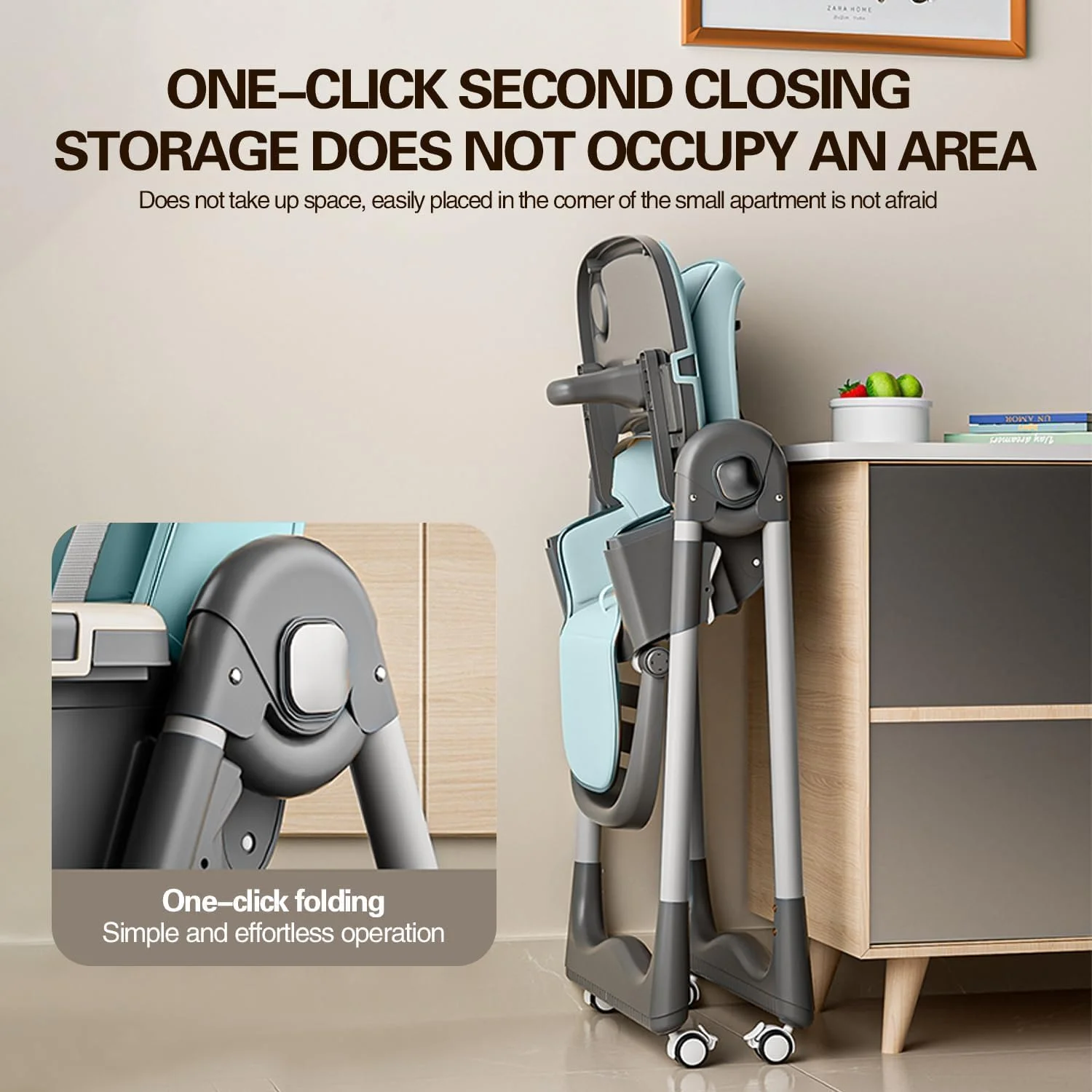 صندلی غذای کودک 3 در 1 0TO1، صندلی کودک با چرخ، صندلی تاشو مسافرتی با 7 ارتفاع قابل تنظیم با سینی، جیب ذخیره سازی، 4 حالت خواب قابل تنظیم، برای نوزادان و کودکان نوپا (آبی) صندلی غذای کودک 3 در 1 0TO1، صندلی کودک با چرخ، صندلی تاشو مسافرتی با 7 ارتفاع قابل تنظیم با سینی، جیب ذخیره سازی، 4 حالت خواب قابل تنظیم، برای نوزادان و کودکان نوپا (آبی)