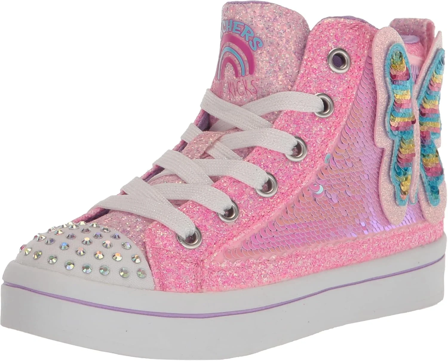 کفش دخترانه اسکیچرز Twinkle Toes TWI-Lites 2.0-Butterfly Shi، صورتی/چند رنگ، سایز 1.5 کودکانه