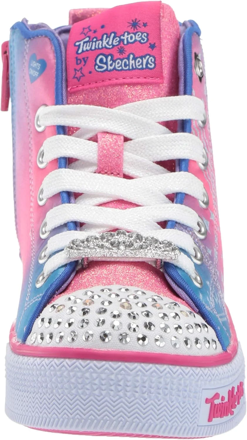 کفش کتانی چراغ دار دخترانه Skechers مدل Le Lite-Sparkle Princess کفش کتانی چراغ دار دخترانه Skechers مدل Le Lite-Sparkle Princess