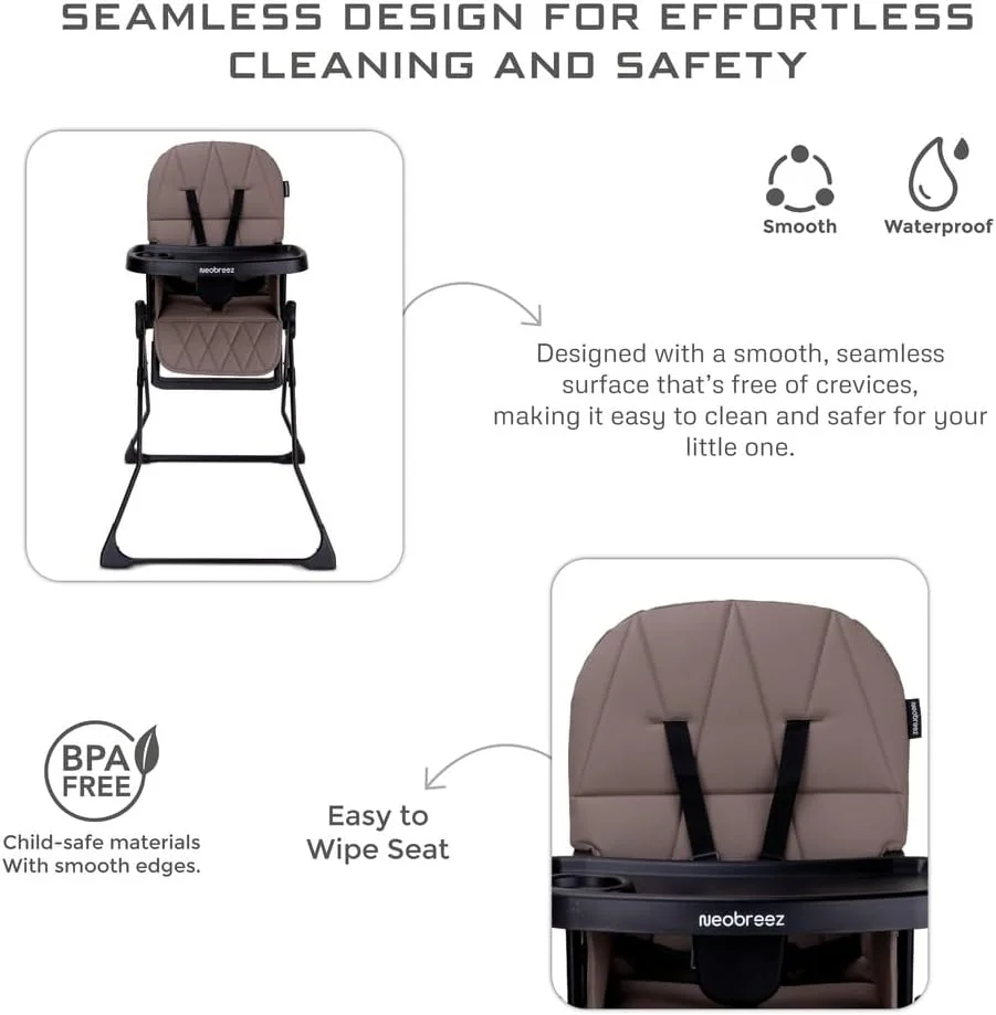 صندلی غذای کودک نئوبریز CRIS Premium، صندلی غذای تاشو سبک و جمع و جور، سینی پا قابل جدا شدن و تنظیم، کمربند ایمنی 5 نقطه ای | صندلی غذای کودک قابل حمل برای مسافرت (5 کیلوگرم) صندلی غذای کودک نئوبریز CRIS Premium، صندلی غذای تاشو سبک و جمع و جور، سینی پا قابل جدا شدن و تنظیم، کمربند ایمنی 5 نقطه ای | صندلی غذای کودک قابل حمل برای مسافرت (5 کیلوگرم)