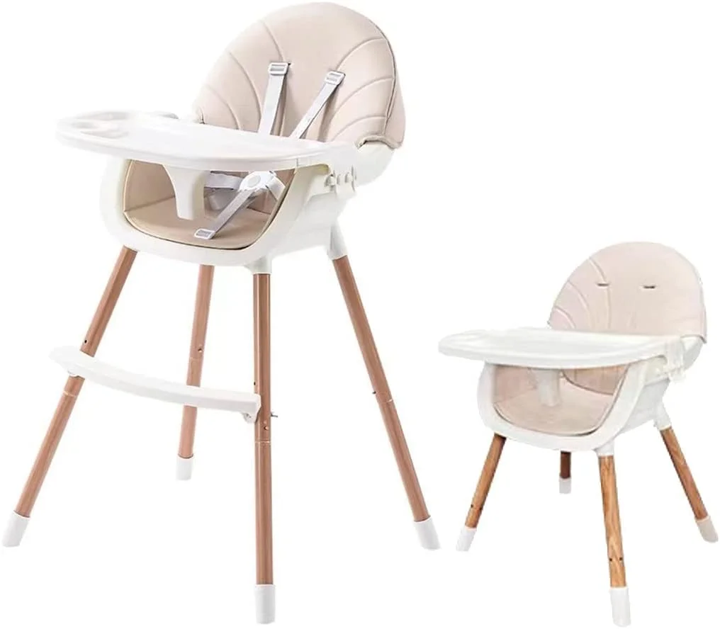 صندلی غذای کودک 3 در 1 PandaEar، صندلی بلند کودک قابل تبدیل با سینی جداشدنی و کمربند ایمنی و پایه های قابل تنظیم