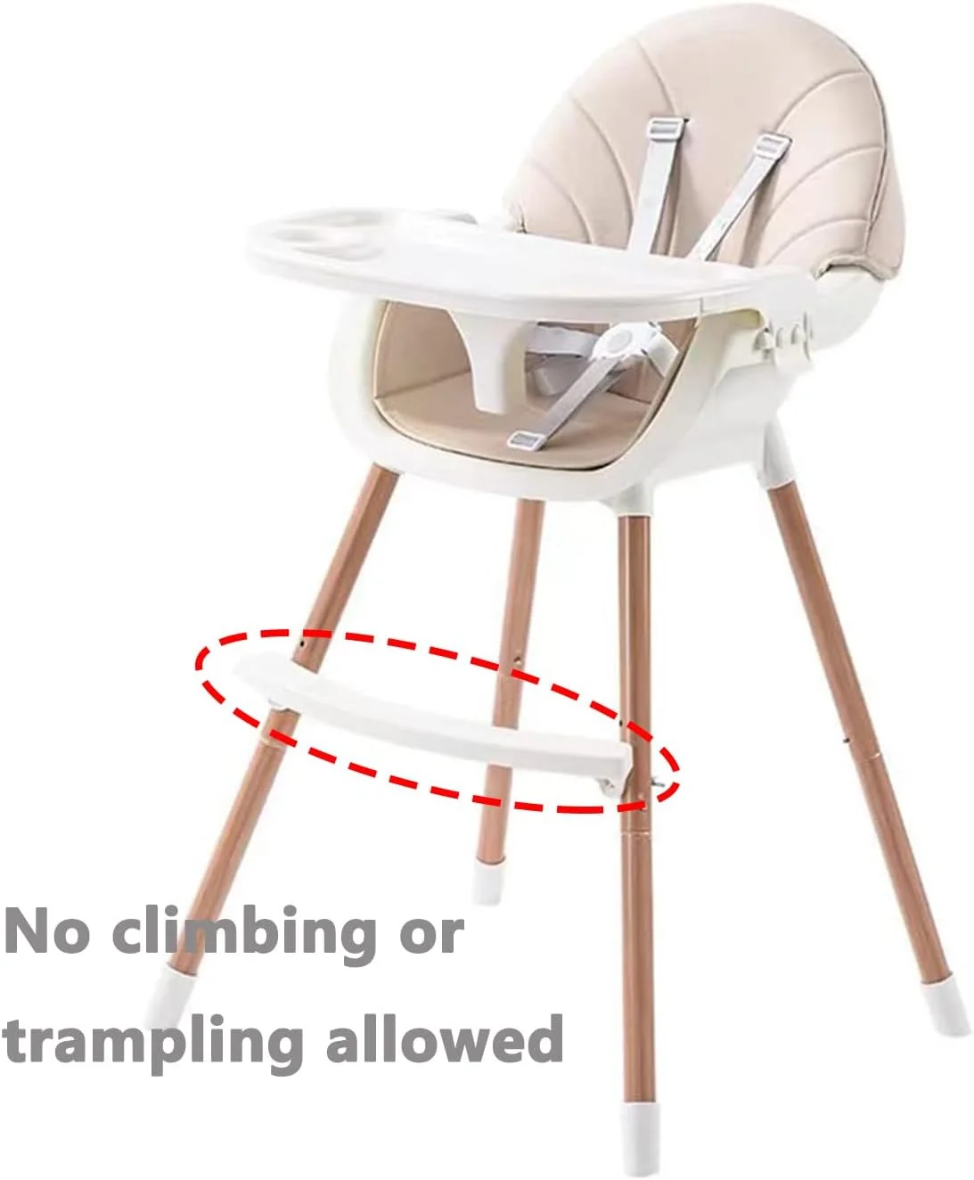 صندلی غذای کودک 3 در 1 PandaEar، صندلی بلند کودک قابل تبدیل با سینی جداشدنی و کمربند ایمنی و پایه های قابل تنظیم
