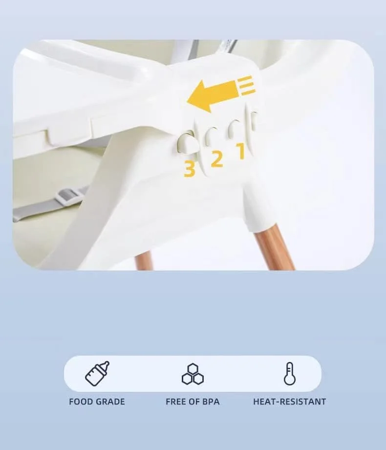 صندلی غذای کودک 3 در 1 PandaEar، صندلی بلند کودک قابل تبدیل با سینی جداشدنی و کمربند ایمنی و پایه های قابل تنظیم