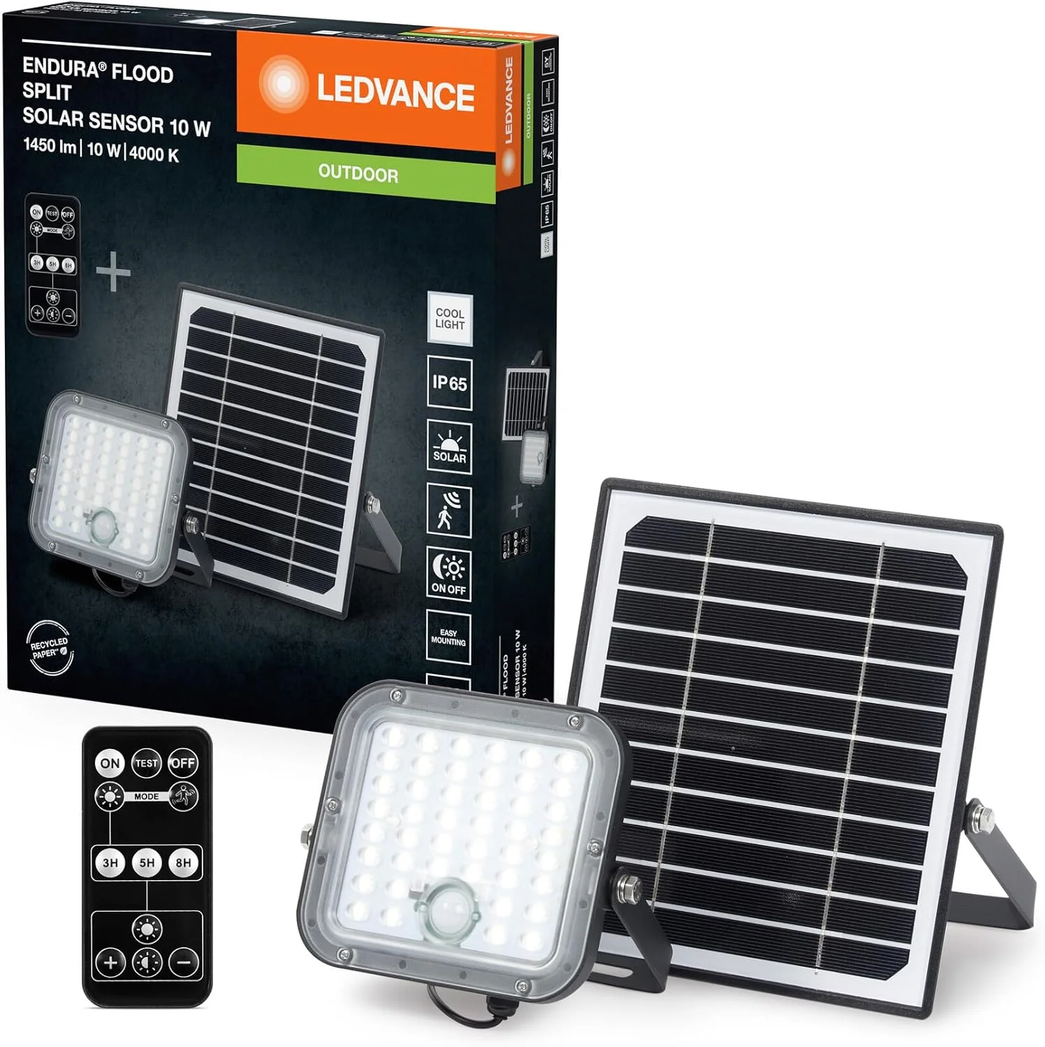 چراغ LED خورشیدی مشکی LEDVANCE Endura Outdoor با پنل خورشیدی کابل 5 متری با کنترل از راه دور و سنسور حرکتی PIR 10 وات 1400 لومن 840 4000K رنگ نور EEK A چراغ LED خورشیدی مشکی LEDVANCE Endura Outdoor با پنل خورشیدی کابل 5 متری با کنترل از راه دور و سنسور حرکتی PIR 10 وات 1400 لومن 840 4000K رنگ نور EEK A