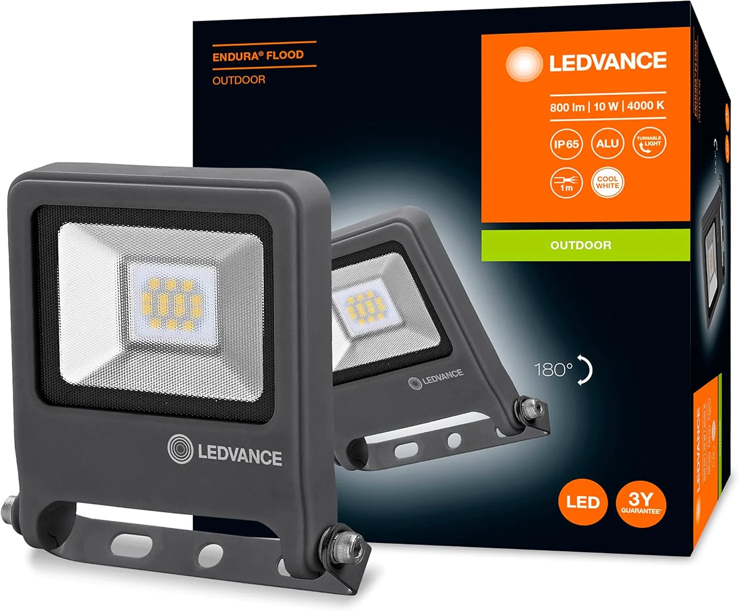 چراغ LED پروژکتوری LEDVANCE: برای دیوار، ENDURA© FLOOD نور سفید سرد / 10 وات، 220…240 ولت، زاویه تابش: 120 درجه، سفید سرد، 4000 کلوین، جنس بدنه: آلومینیوم، IP65، بسته 1 عددی چراغ LED پروژکتوری LEDVANCE: برای دیوار، ENDURA© FLOOD نور سفید سرد / 10 وات، 220…240 ولت، زاویه تابش: 120 درجه، سفید سرد، 4000 کلوین، جنس بدنه: آلومینیوم، IP65، بسته 1 عددی