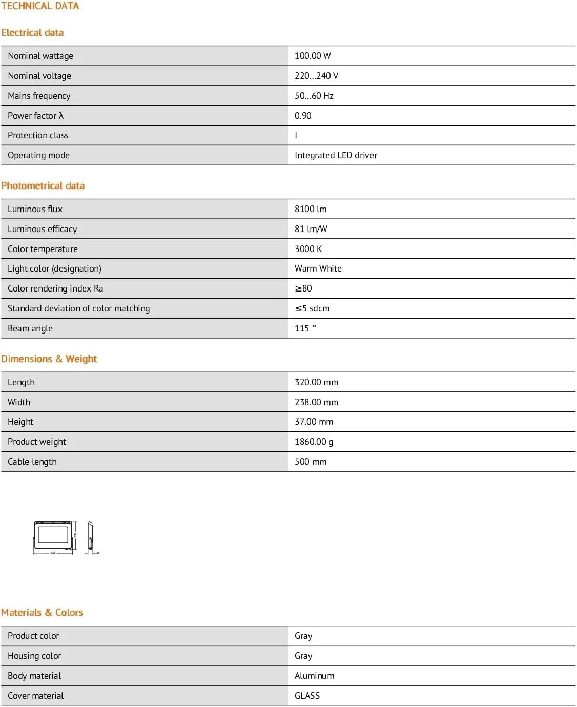 چراغ پروژکتور ال ای دی اکو 100 وات نور گرم Ledvance، مدل Ledv-Eco-Fl-100W-Ww چراغ پروژکتور ال ای دی اکو 100 وات نور گرم Ledvance، مدل Ledv-Eco-Fl-100W-Ww