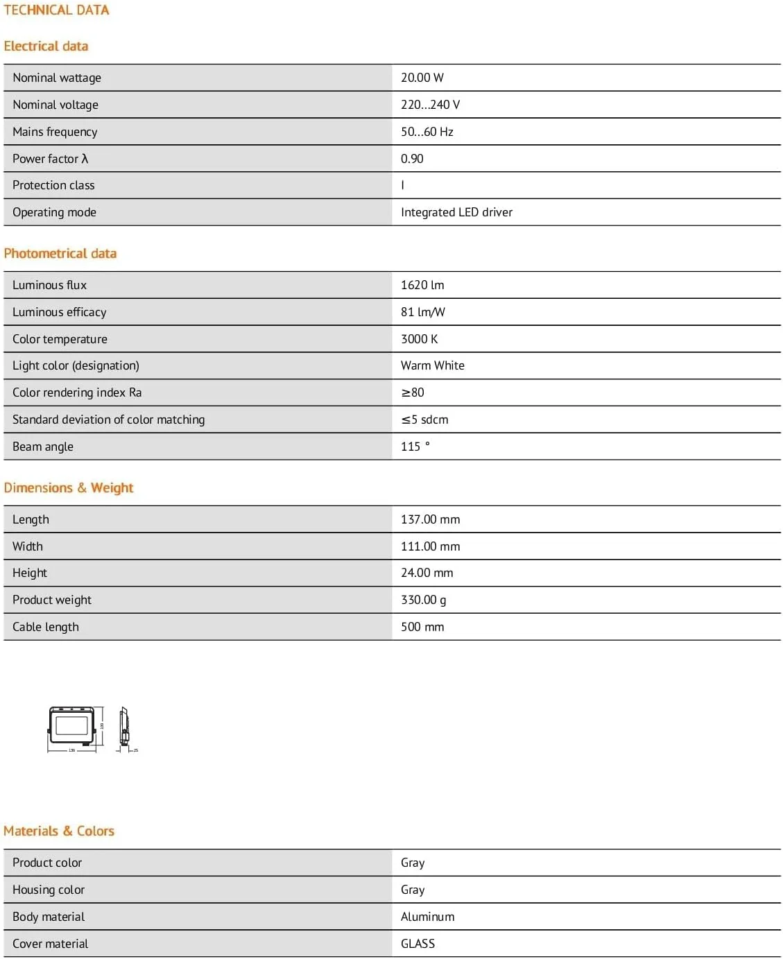 چراغ LED پروژکتوری اکو 20 وات LEDVANCE با نور سفید گرم، مدل LEDV-ECO-FL-20W-WW چراغ LED پروژکتوری اکو 20 وات LEDVANCE با نور سفید گرم، مدل LEDV-ECO-FL-20W-WW