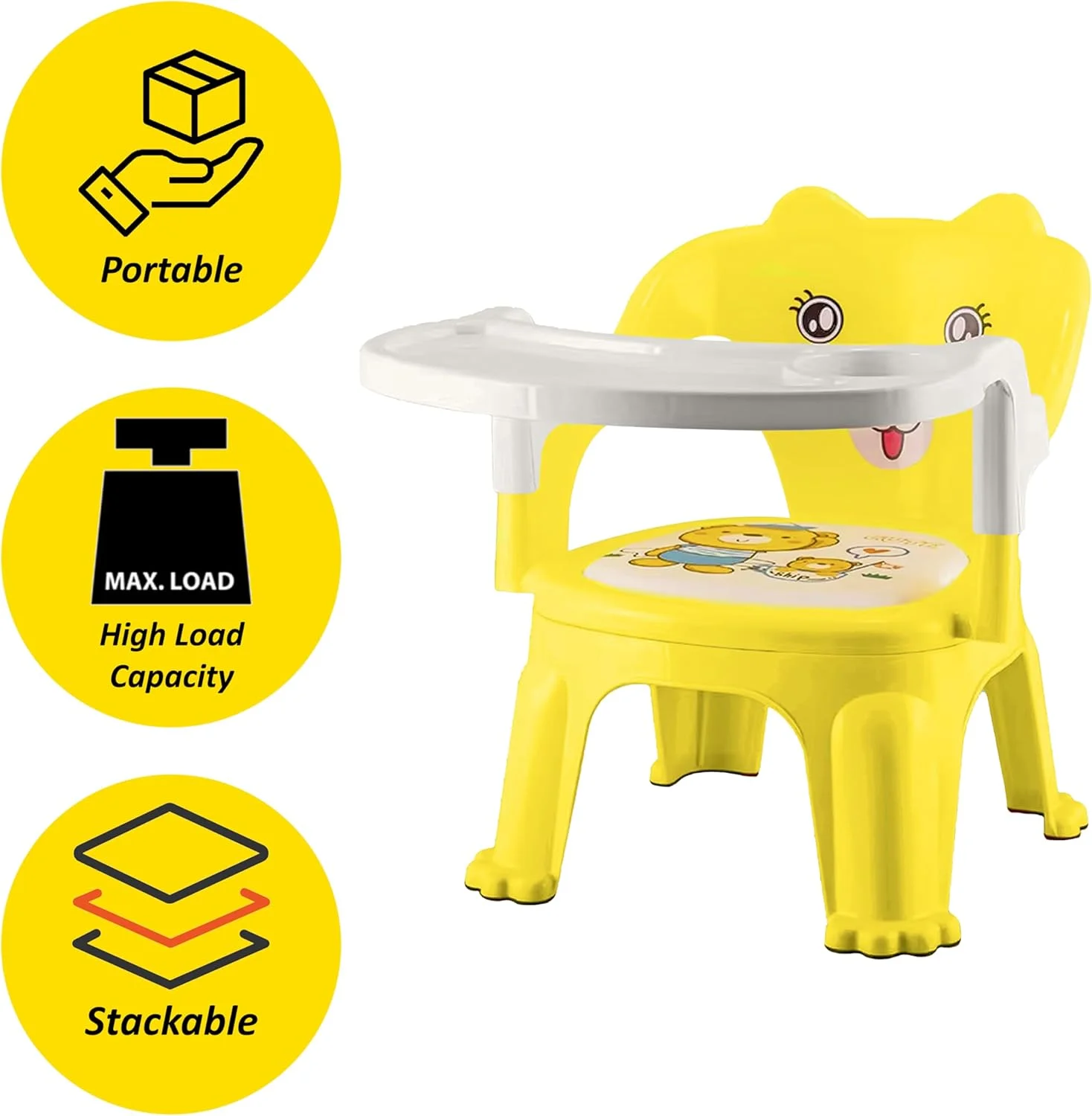 صندلی غذای کودک توشیونیکس با سینی جداشدنی، صندلی بلند قابل حمل برای کودکان نوپا، صندلی کمکی با پشتی، روکش کارتونی بالشتکی، قابل انباشت، ایمن و راحت برای غذا خوردن/بازی کردن (صورتی) صندلی غذای کودک توشیونیکس با سینی جداشدنی، صندلی بلند قابل حمل برای کودکان نوپا، صندلی کمکی با پشتی، روکش کارتونی بالشتکی، قابل انباشت، ایمن و راحت برای غذا خوردن/بازی کردن (صورتی)