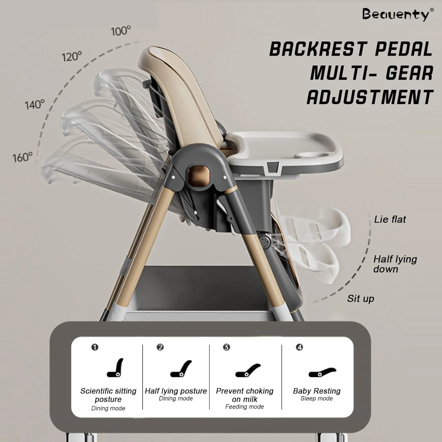 صندلی غذای کودک 3 در 1، صندلی های غذاخوری کودک برای نوزادان و کودکان نوپا با سینی جداشدنی و پشتی و ارتفاع قابل تنظیم، تاشو و قابل تبدیل، صندلی غذاخوری قابل حمل کودک با چرخ های قفل شونده