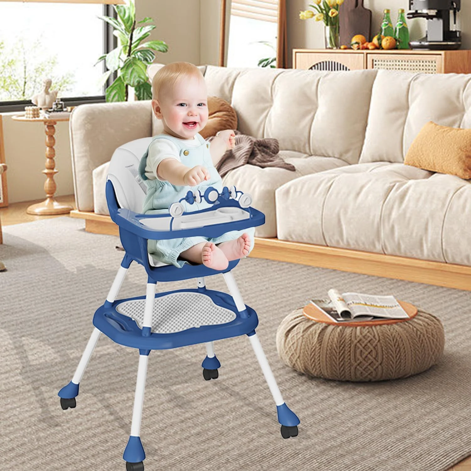 صندلی غذای کودک 8 در 1 TOYBY، صندلی غذاخوری قابل تنظیم/صندلی تقویت کننده غذاخوری/ست میز و صندلی کودک نوپا/میز بلوک ساختمانی کودک نوپا با مهار ایمنی و سینی قابل جابجایی، پاکسازی آسان صندلی غذای کودک 8 در 1 TOYBY، صندلی غذاخوری قابل تنظیم/صندلی تقویت کننده غذاخوری/ست میز و صندلی کودک نوپا/میز بلوک ساختمانی کودک نوپا با مهار ایمنی و سینی قابل جابجایی، پاکسازی آسان